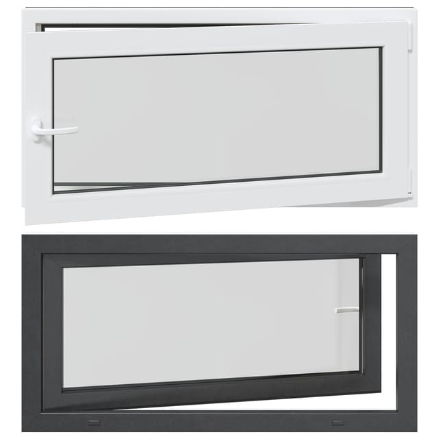 vidaXL Kellerfenster RISOR Anthrazit 120 x 60 cm PVC und Glas 42047343