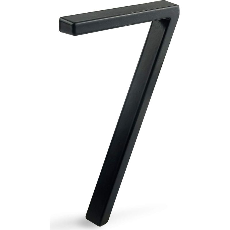 12 Cm (5 Zoll) Großes, Schwebendes Hausnummernschild, Moderne Türnummern, Straßenadressenschild, Schwarzes Metall (schwarz, 7)