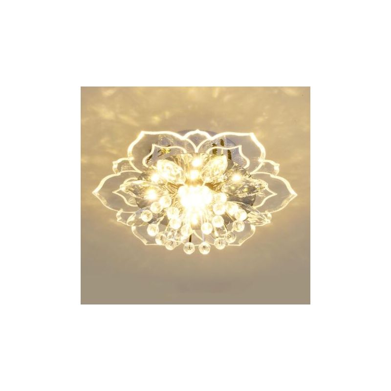 Vurahome – Moderne Led-kristall-deckenleuchte – Nordischer Runder Kronleuchter – Gemütliche Beleuchtung Für Flur Und Wohnzimmer – Elegante, Handgefertigte Oberfläche
