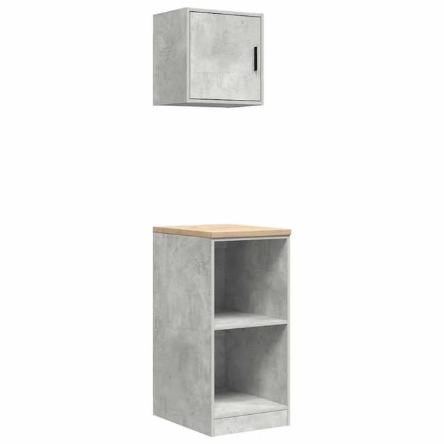 vidaXL Garagenschränke 2 Stk Betongrau Holzwerkstoff 3328272