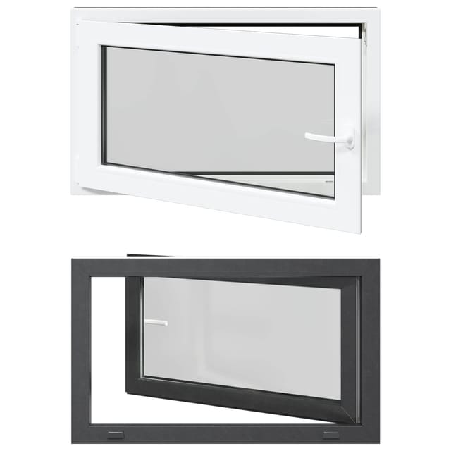 vidaXL Kellerfenster RISOR Anthrazit 100 x 60 cm PVC und Glas 42047293