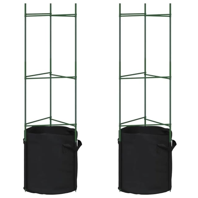 vidaXL Tomatenkäfig mit Pflanzsack 2 Stk 116 cm Stahl und PP 4009284