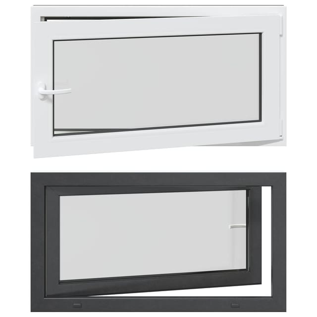 vidaXL Kellerfenster RISOR Anthrazit 110 x 50 cm PVC und Glas 42047337
