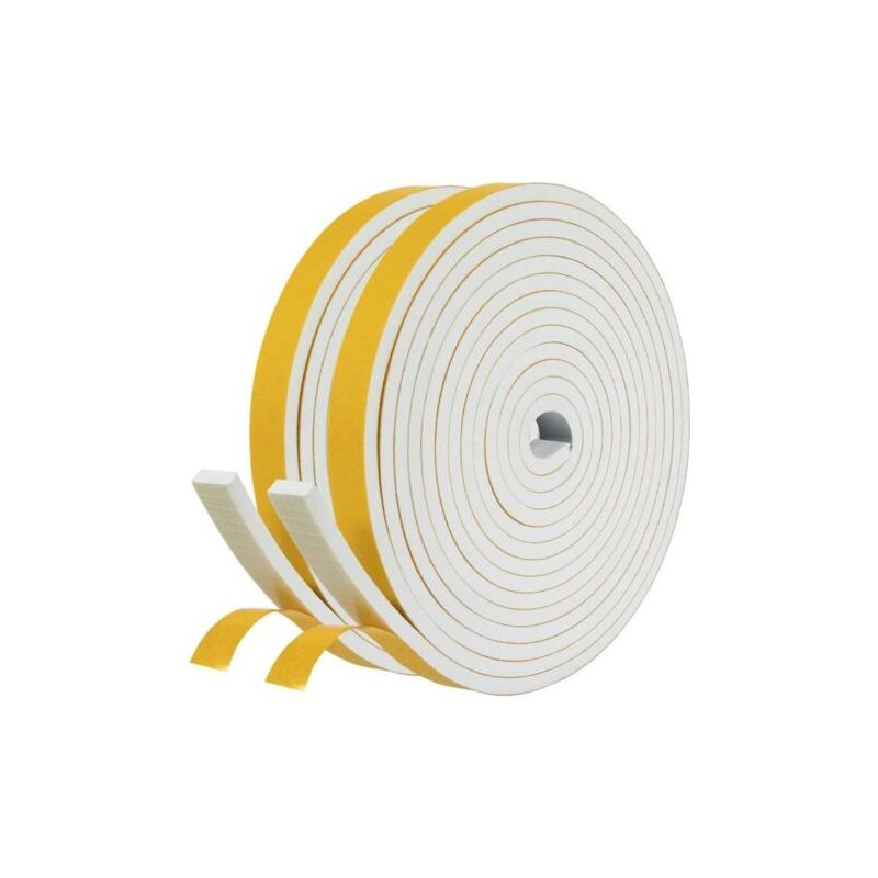 Vurahome – Selbstklebende Dichtung Für Türen Und Fenster, Isolierende Schaumstoffdichtung, 2 Rollen À 12 Mm X 6 Mm X 4 M (insgesamt 8 M), Kälte- Und Schalldämmung, Stoßfester Wand- Und Griffschutz, We