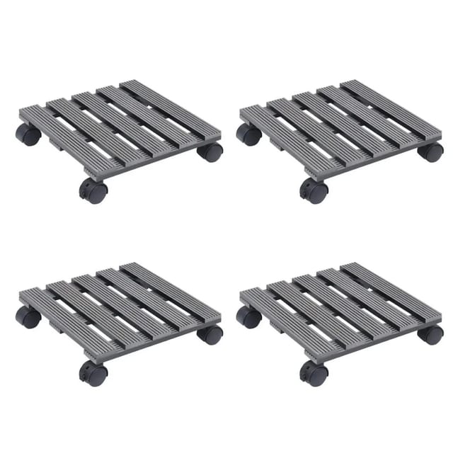 vidaXL Pflanzenroller 4 Stk Grau 30x30x7,5 cm WPC 3143926