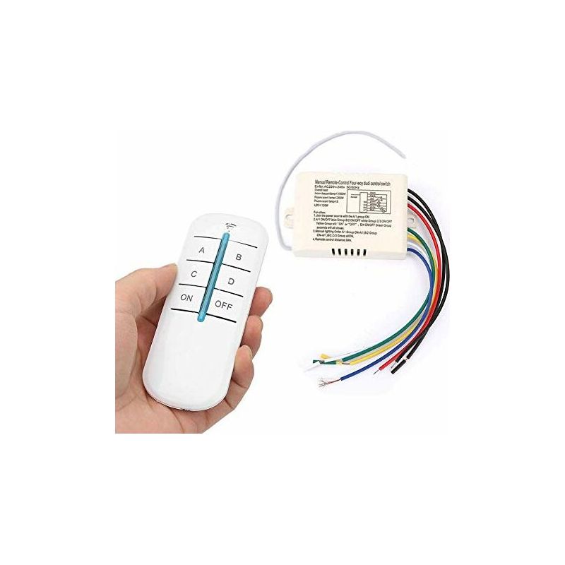 Vurahome – Fernbedienungsschalter, 4-wege-funkdimmer Und -schalter, Digitaler Wandleuchten-sender/empfänger, Ein/aus