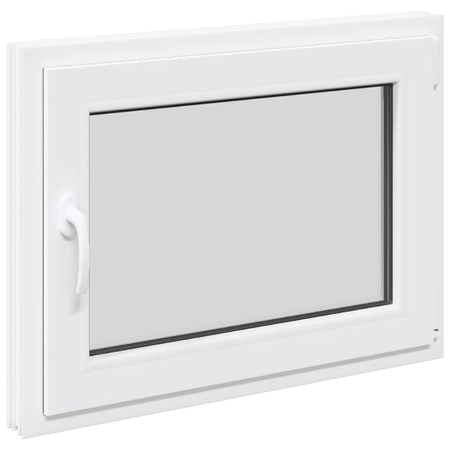 vidaXL Kellerfenster RISOR Weiß 80 x 60 cm PVC und Glas 42047198