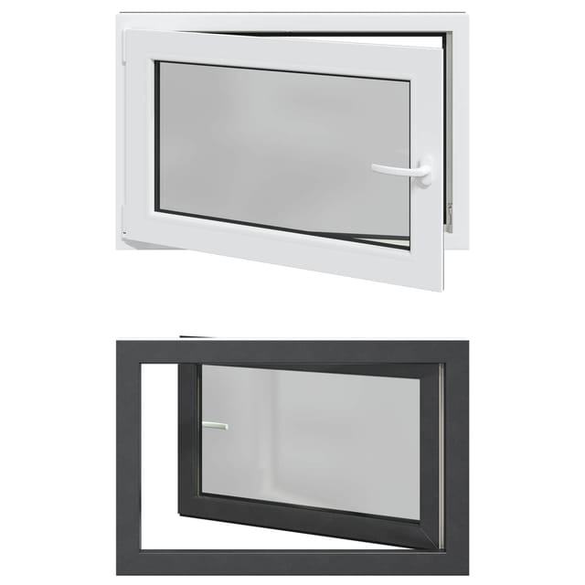 vidaXL Kellerfenster RISOR Anthrazit 90 x 60 cm PVC und Glas 42047328