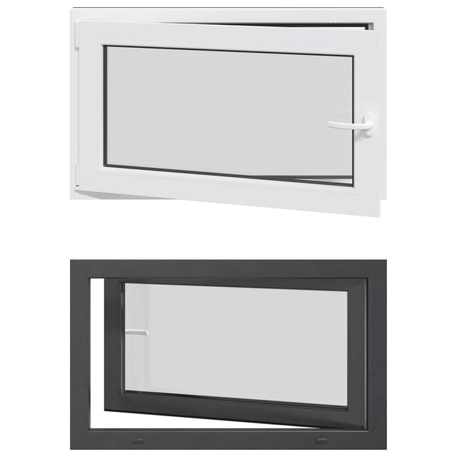vidaXL Kellerfenster RISOR Anthrazit 100 x 70 cm PVC und Glas 42047336