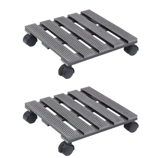 vidaXL Pflanzenroller 2 Stk Grau 30x30x7,5 cm WPC 149034