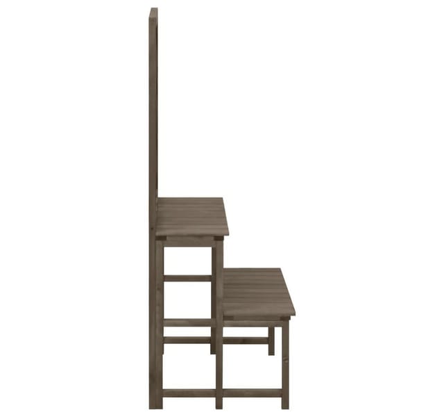 vidaXL Blumentreppe mit Rankgitter Grau 70x42x115cm Massivholz Tanne 316414