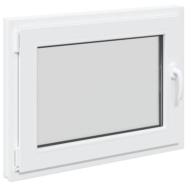 vidaXL Kellerfenster RISOR Weiß 80 x 50 cm PVC und Glas 42047197