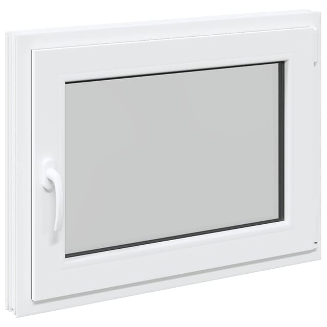 vidaXL Kellerfenster RISOR Weiß 80 x 70 cm PVC und Glas 42047242