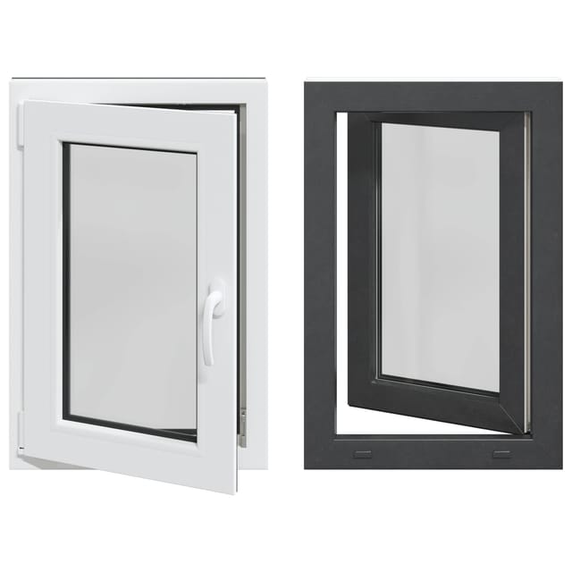 vidaXL Kellerfenster RISOR Anthrazit 60 x 90 cm PVC und Glas 42047316