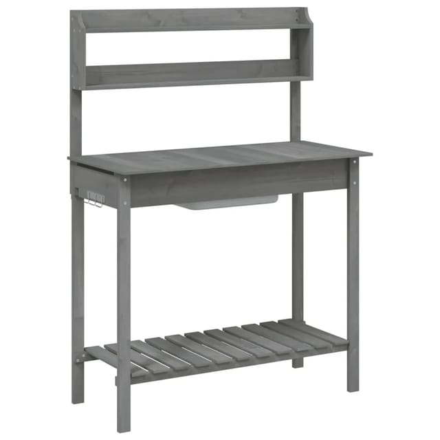 vidaXL Pflanztisch mit Waschbecken 147,5x44x139,5 cm Massivholz Tanne 156348