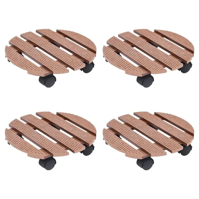vidaXL Pflanzenroller 4 Stk Braun Ø30x7,5 cm WPC 3143925