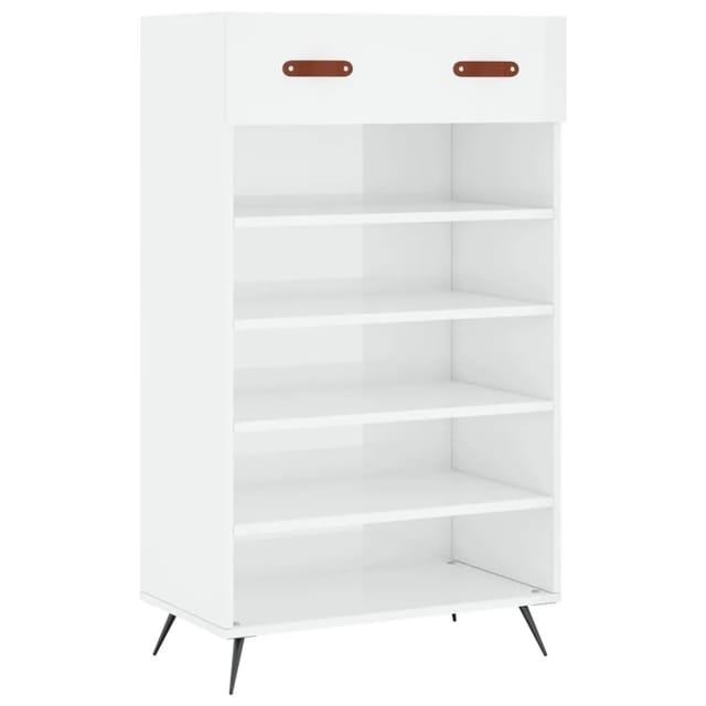 vidaXL Schuhschrank Hochglanz-Weiß 60x35x105 cm Holzwerkstoff 829582