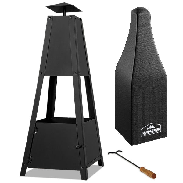 Feuerpyramide 102 Cm Mit Abschließbarer Tür Und Robustem Metalldesign