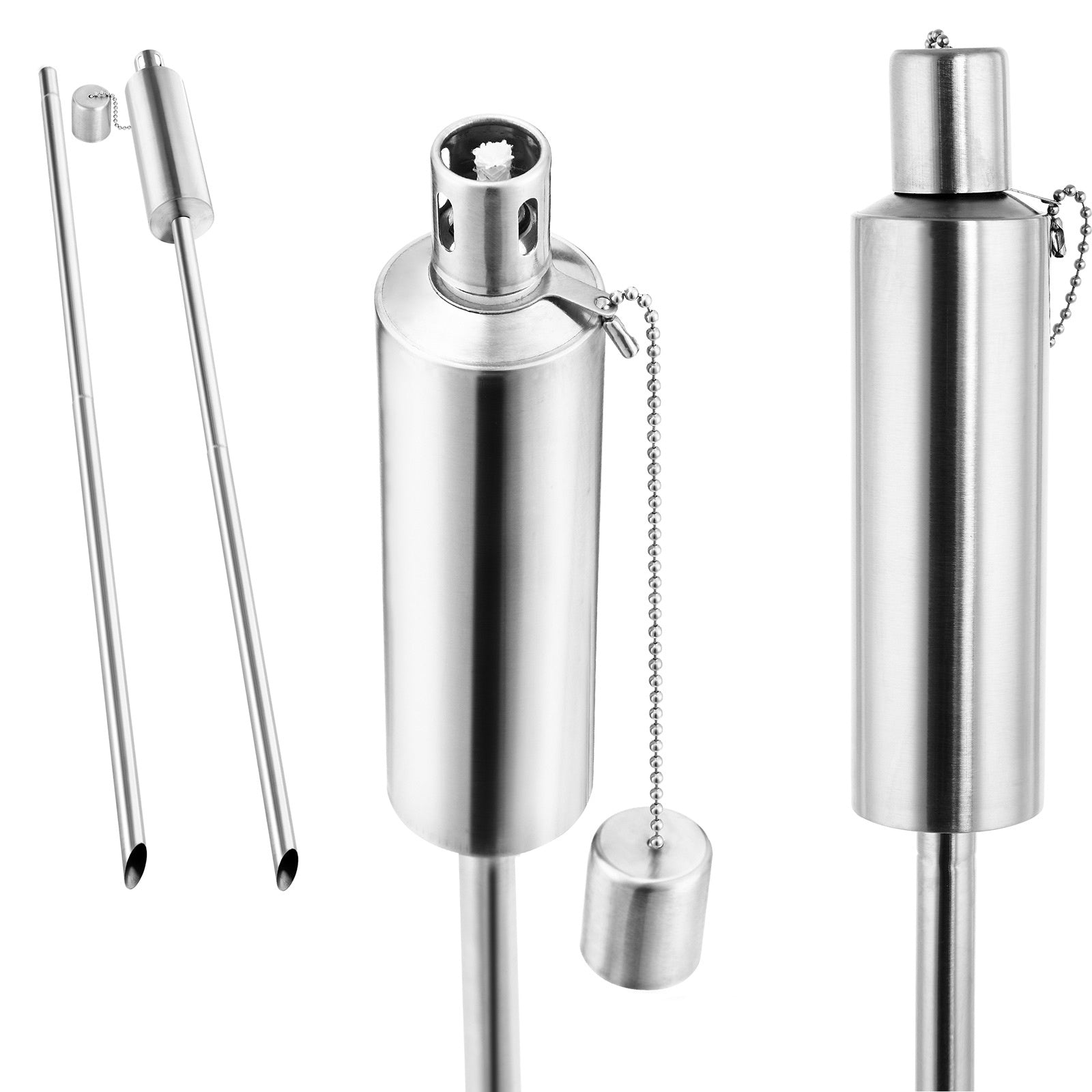 Gartenfackel-set, Edelstahl, 115 Cm, 6er-pack