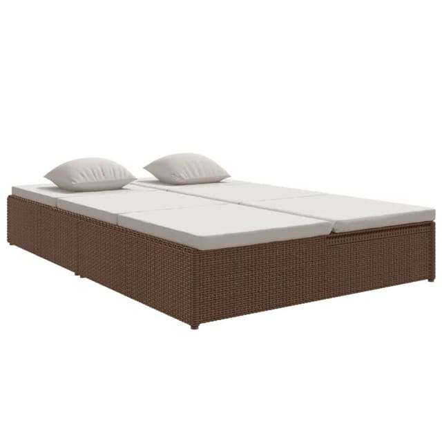vidaXL Sonnenliege mit Auflagen Poly Rattan Braun 317239