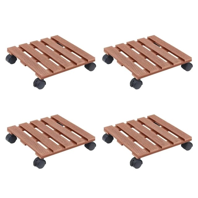 vidaXL Pflanzenroller 4 Stk Braun 30x30x7,5 cm WPC 3143927