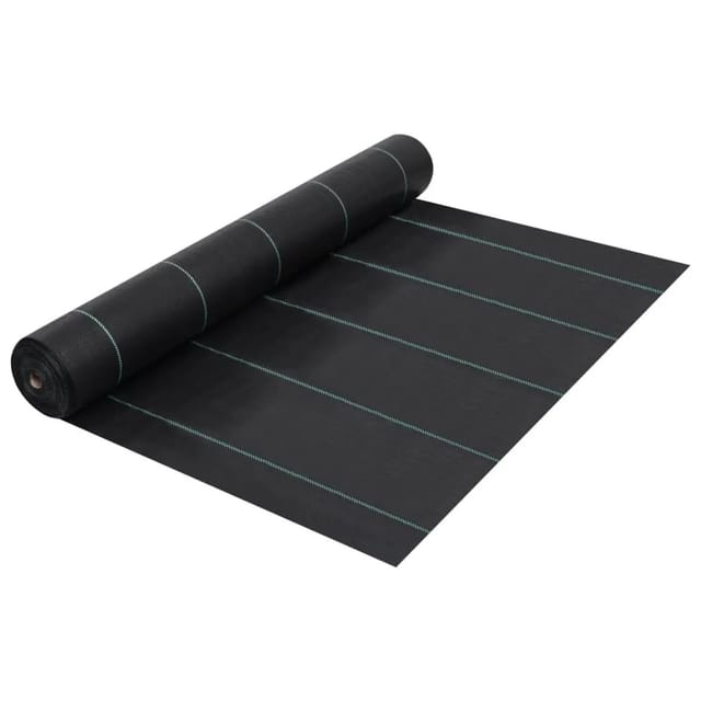 vidaXL Unkrautfolie Schwarz 2x25 m PP 313066