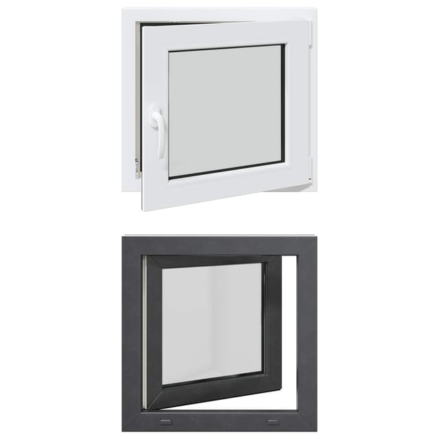 vidaXL Kellerfenster RISOR Anthrazit 50 x 50 cm PVC und Glas 42047267