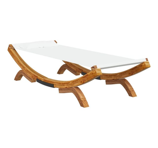 vidaXL Sonnenliege 100x188,5x44 cm Bugholz Massiv Creme 313947