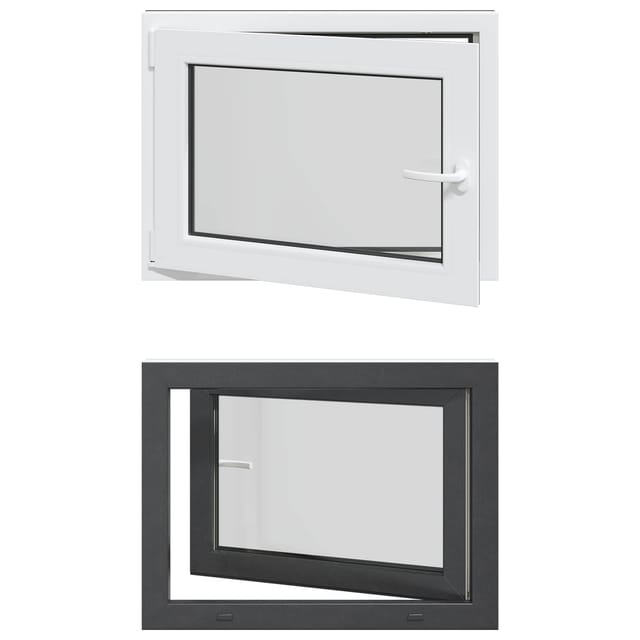 vidaXL Kellerfenster RISOR Anthrazit 80 x 50 cm PVC und Glas 42047320