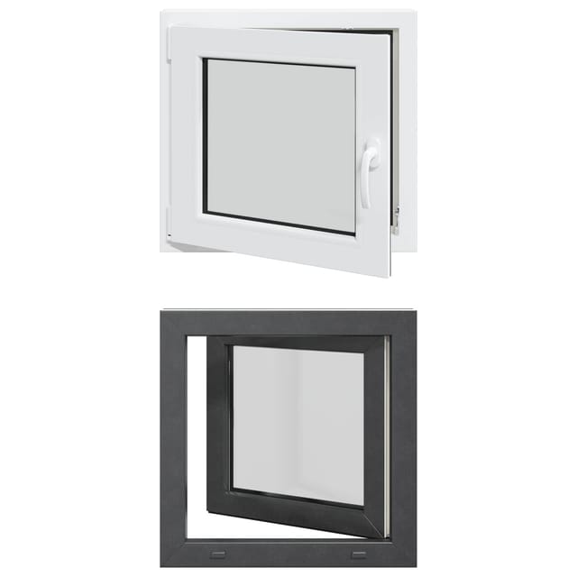 vidaXL Kellerfenster RISOR Anthrazit 60 x 60 cm PVC und Glas 42047272