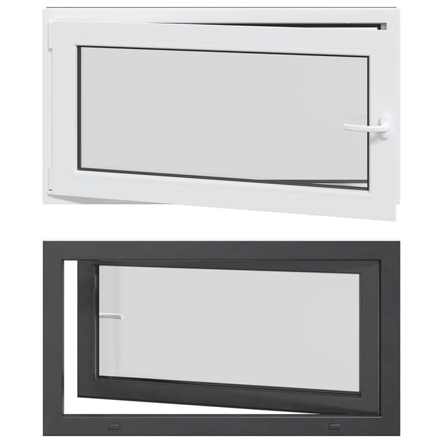 vidaXL Kellerfenster RISOR Anthrazit 110 x 60 cm PVC und Glas 42047340