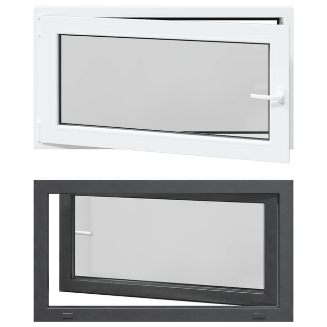 vidaXL Kellerfenster RISOR Anthrazit 110 x 70 cm PVC und Glas 42047301