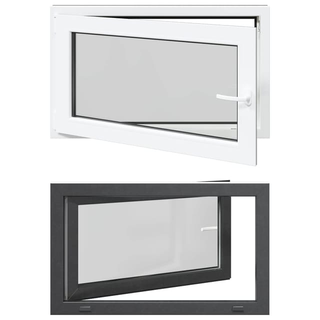 vidaXL Kellerfenster RISOR Anthrazit 100 x 70 cm PVC und Glas 42047295