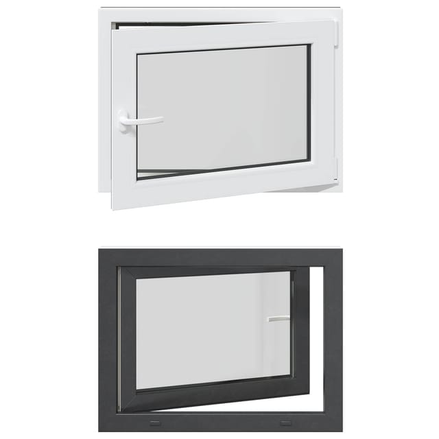 vidaXL Kellerfenster RISOR Anthrazit 80 x 50 cm PVC und Glas 42047321