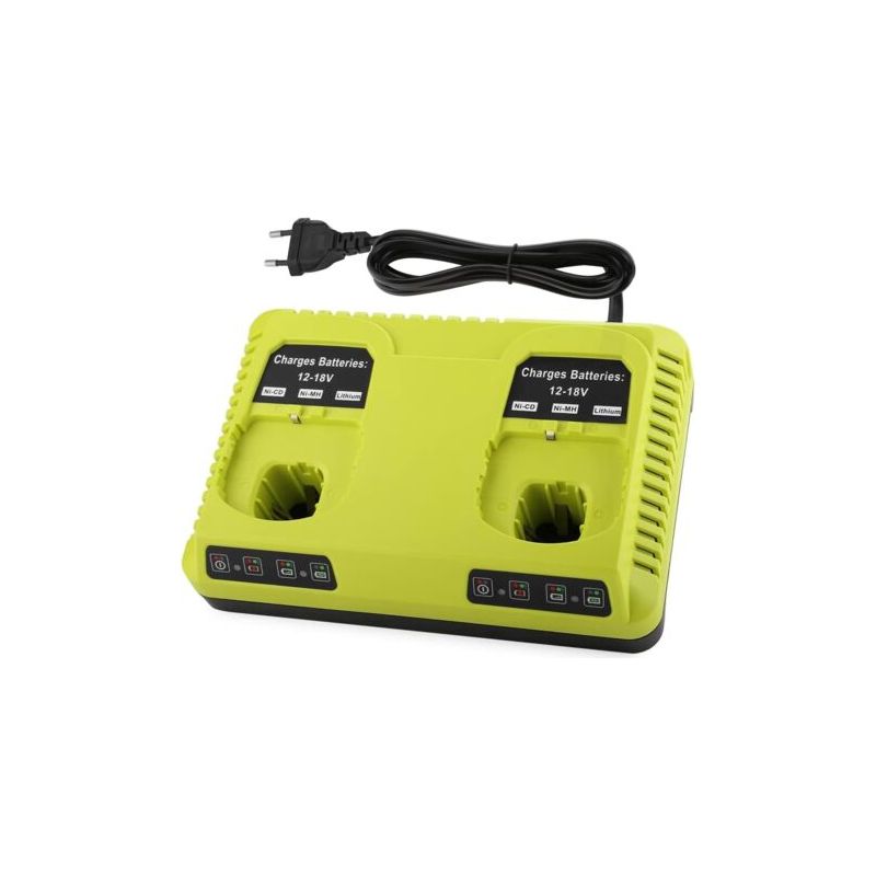 Ryobi 18v Akkuladegerät – 3a Schnellladung – Kompatibel Mit Lithium-ionen-, Ni-cd- Und Ni-mh-akkus – Lädt 2 Akkus Gleichzeitig