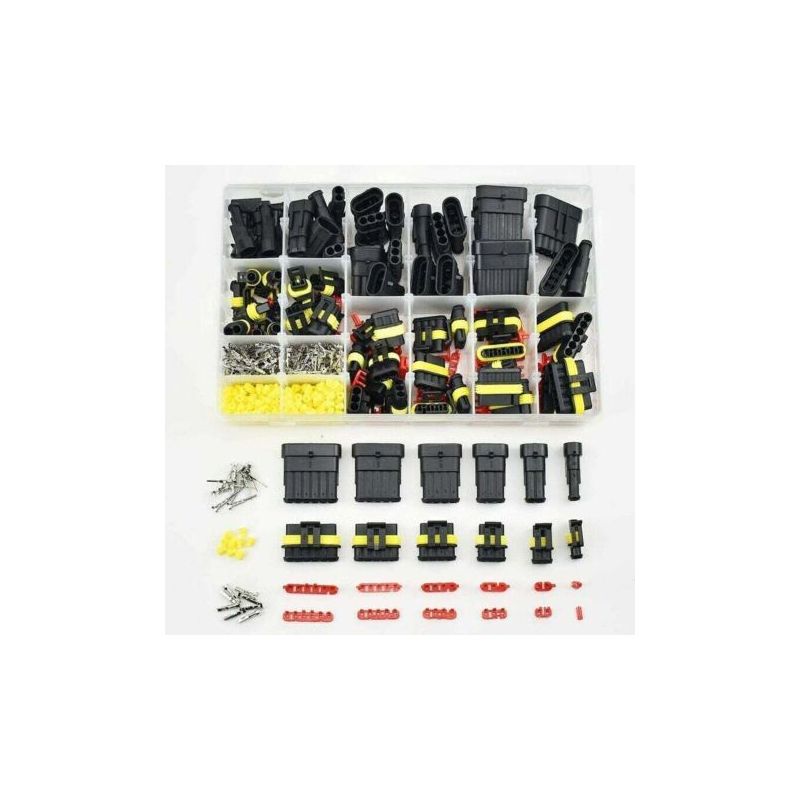 Vurahome - Wasserdichter Stecker, 708-teiliges Wasserdichtes Elektrisches Steckverbinderset, Wasserdichter Kfz-stecker 1/2/3/4/5/6-polig, Männlich/weiblich, Mit Box