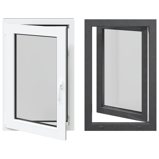 vidaXL Kellerfenster RISOR Anthrazit 60 x 90 cm PVC und Glas 42047276