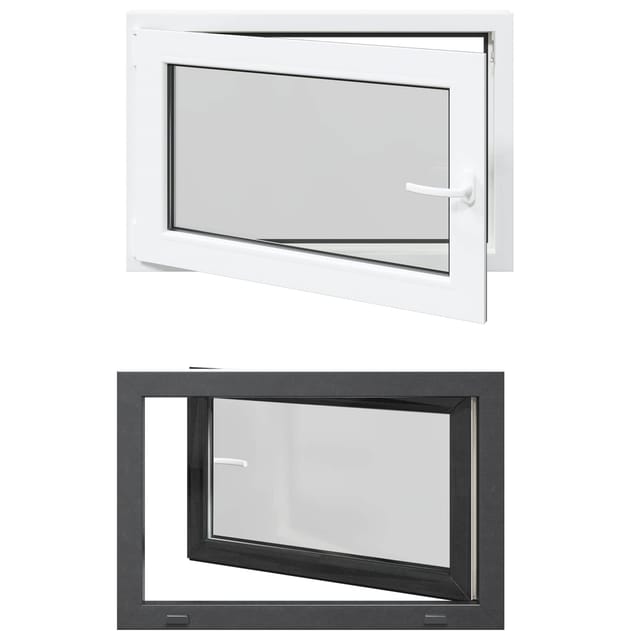 vidaXL Kellerfenster RISOR Anthrazit 90 x 70 cm PVC und Glas 42047289