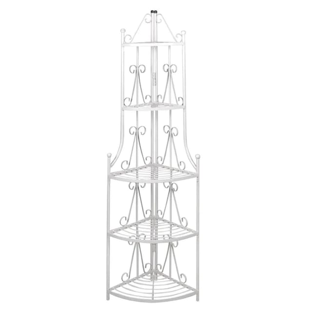 vidaXL Pflanzentreppe Blumenregal Standregal Eckregal Blumentreppe Stahl weiß 40783