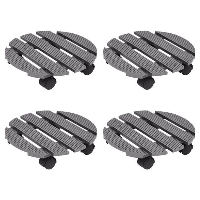 vidaXL Pflanzenroller 4 Stk Grau Ø30x7,5 cm WPC 3143924