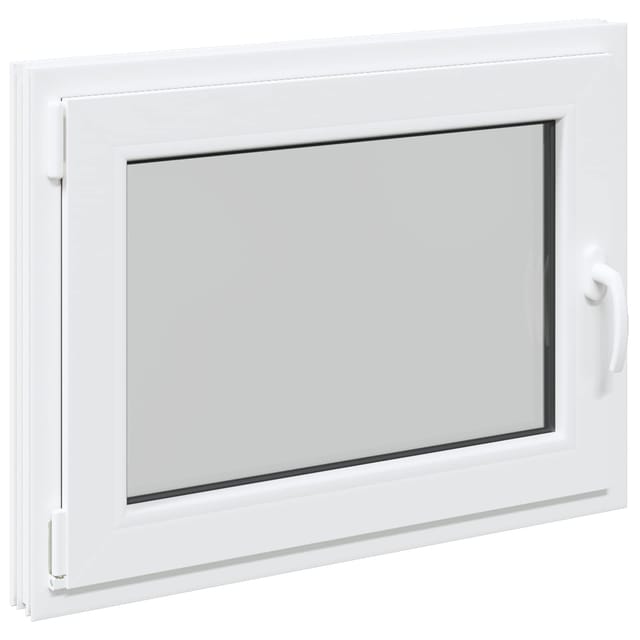 vidaXL Kellerfenster RISOR Weiß 80 x 60 cm PVC und Glas 42047241