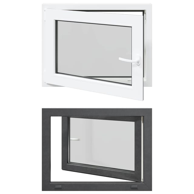 vidaXL Kellerfenster RISOR Anthrazit 80 x 50 cm PVC und Glas 42047279