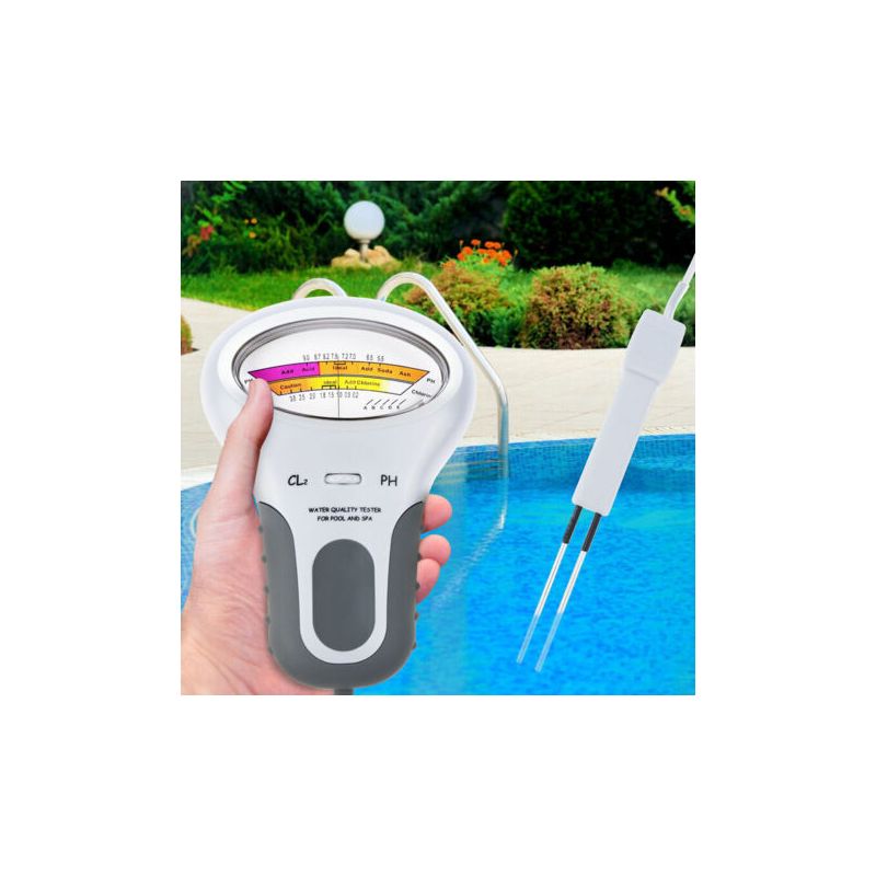 Vurahome – 2-in-1-wasserqualitätstester – Misst Ph-wert Und Chlorgehalt Für Pools Und Whirlpools – Lcd-display – Inklusive Sonde Und Zubehör
