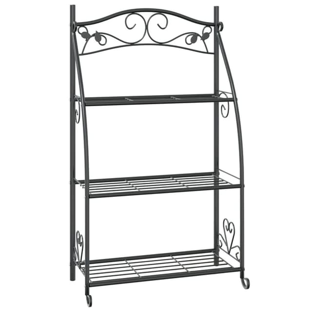 vidaXL Blumenregal Schwarz 56x30x96 cm Stahl 319353
