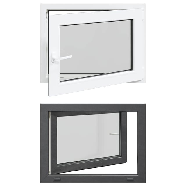 vidaXL Kellerfenster RISOR Anthrazit 80 x 60 cm PVC und Glas 42047282