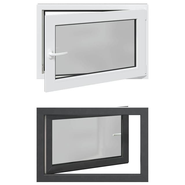 vidaXL Kellerfenster RISOR Anthrazit 80 x 70 cm PVC und Glas 42047325