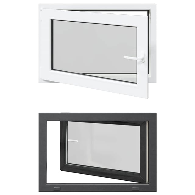 vidaXL Kellerfenster RISOR Anthrazit 90 x 50 cm PVC und Glas 42047285