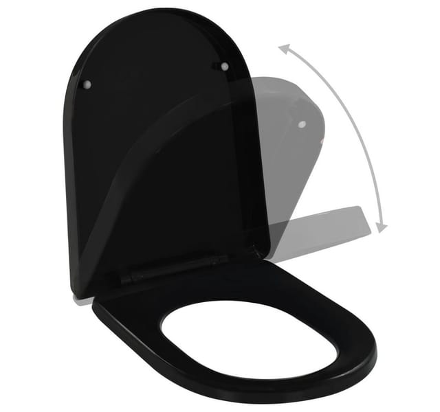 vidaXL Toilettensitz mit Absenkautomatik und Quick-Release Schwarz 145022