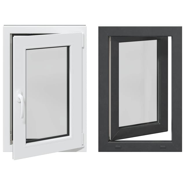 vidaXL Kellerfenster RISOR Anthrazit 60 x 90 cm PVC und Glas 42047317