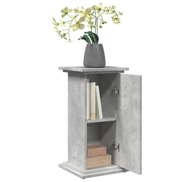 vidaXL Postament mit Stauraum Betongrau 31x30x60 cm Holzwerkstoff 854619